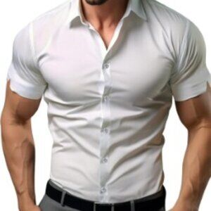 ATFORNA Brand, Men's athlete style, button down shirt all size MEDIUM